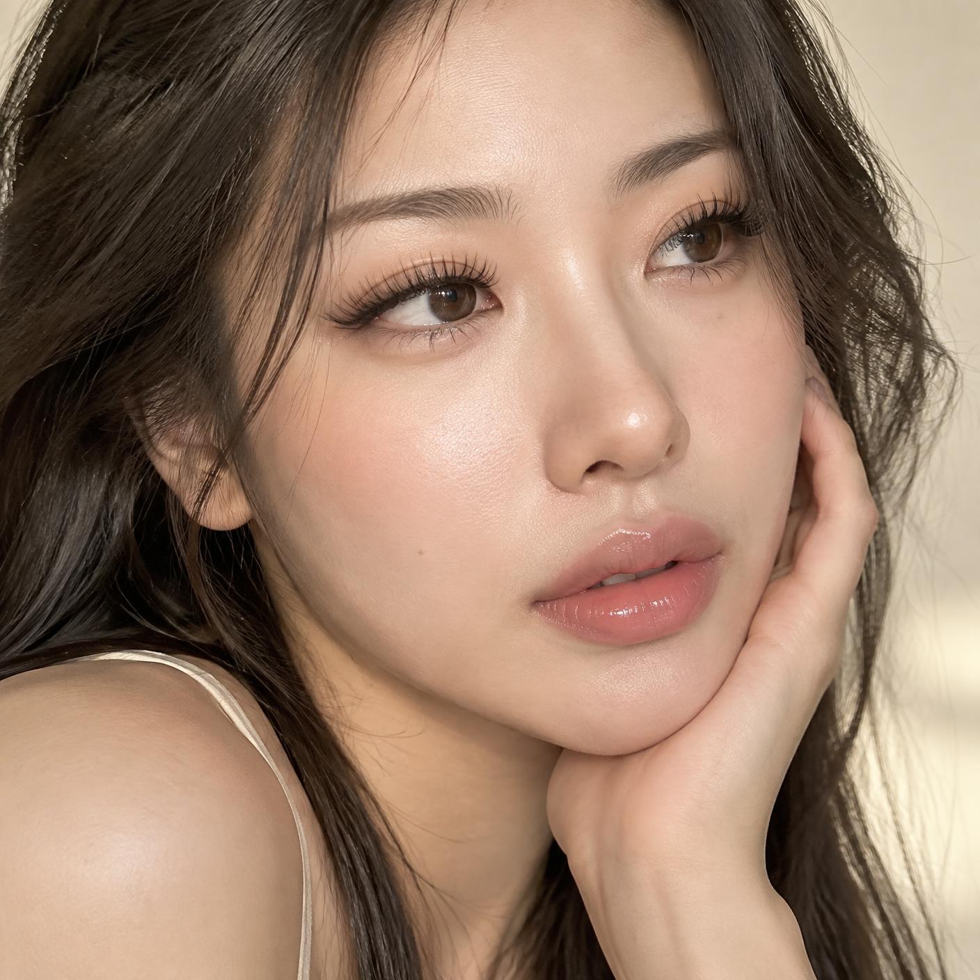 Model wearing a custom anime-inspired lash set