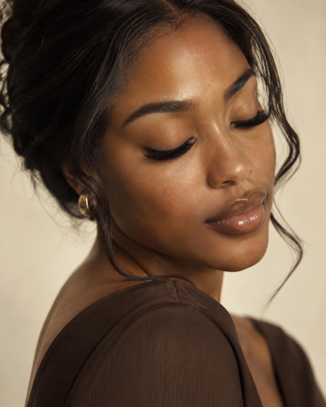 Soft classic lash set with a natural finish