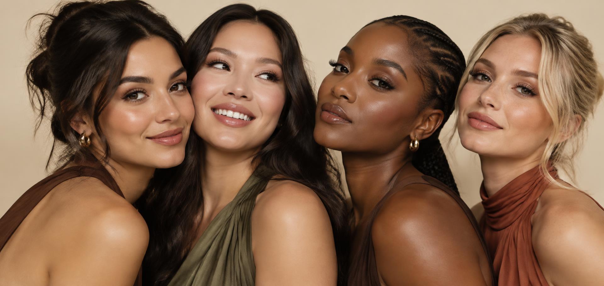 Four models showcasing a range of refined lash looks