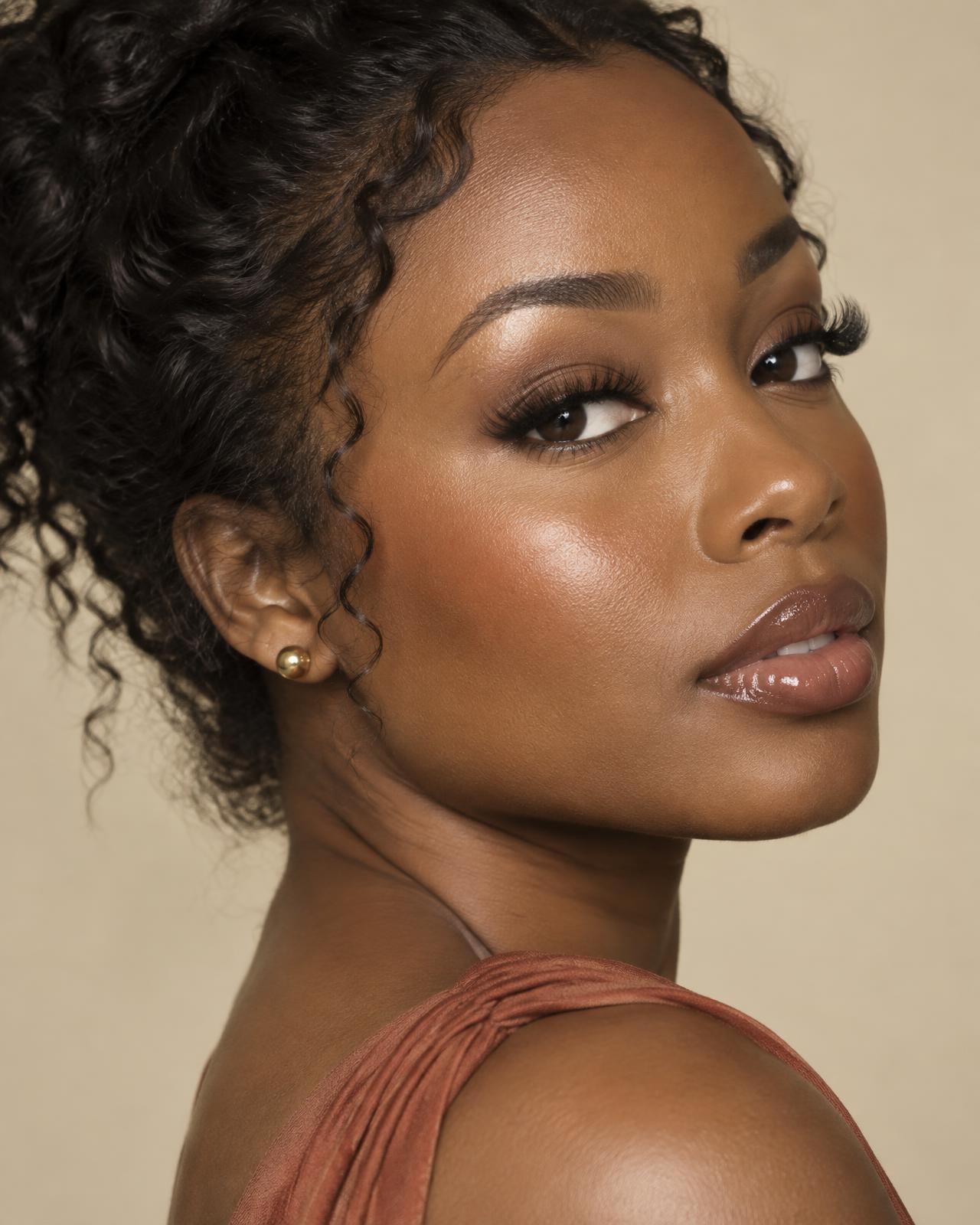 Hybrid lash set in three-quarter profile